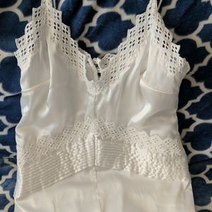 Zara white satin skirt dress XS NEW